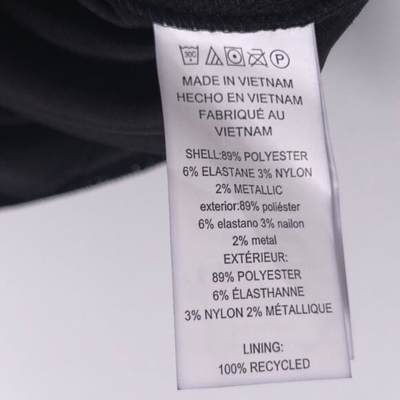 NWT MICHAEL KORS Black Silver Vneck Wide Leg Jumpsuit Tie Belt Sleeveless MEDIUM - Picture 14 of 14